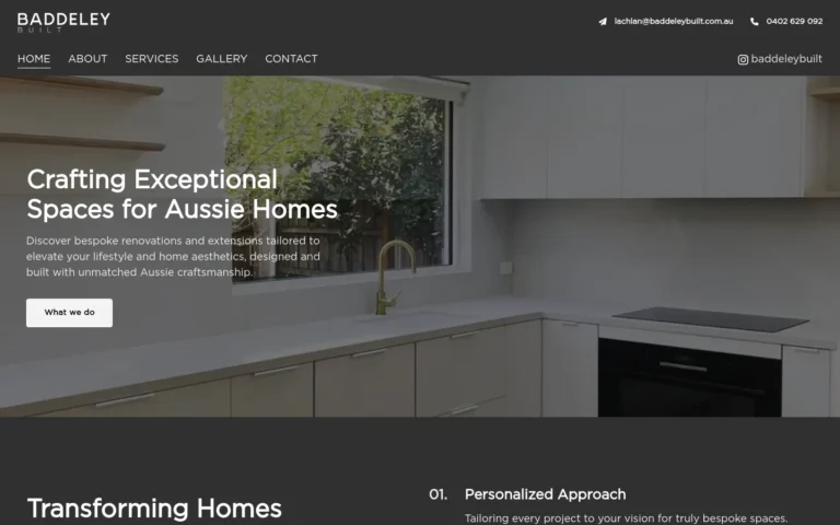 Modern kitchen renovation by Baddeley Built.