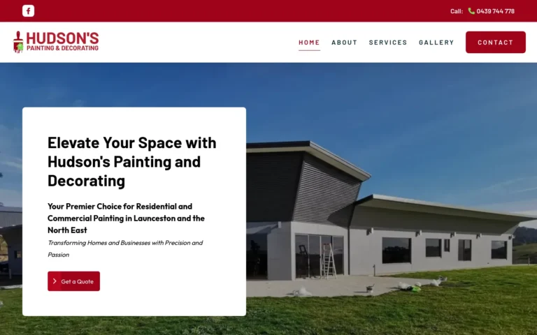 Modern building exterior with painting service ad