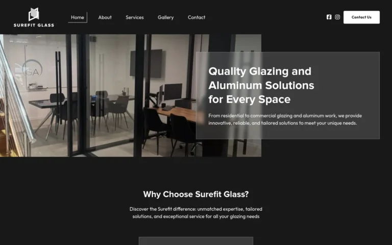 Modern office with glass partitions and desks