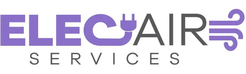 Elecair Services logo with plug and wind graphics.
