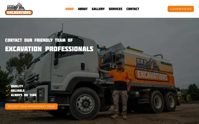 Excavation service truck and team member