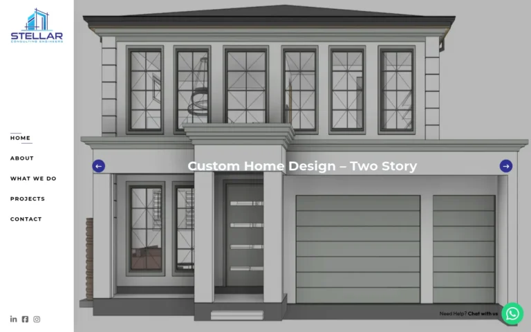 Modern two-story house design illustration.