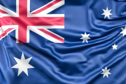Australian flag with stars and Union Jack