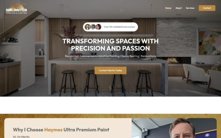 Modern kitchen with bar stools and fireplace.