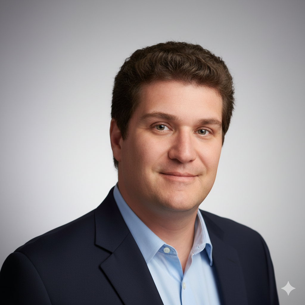 Man in a suit smiling at camera.