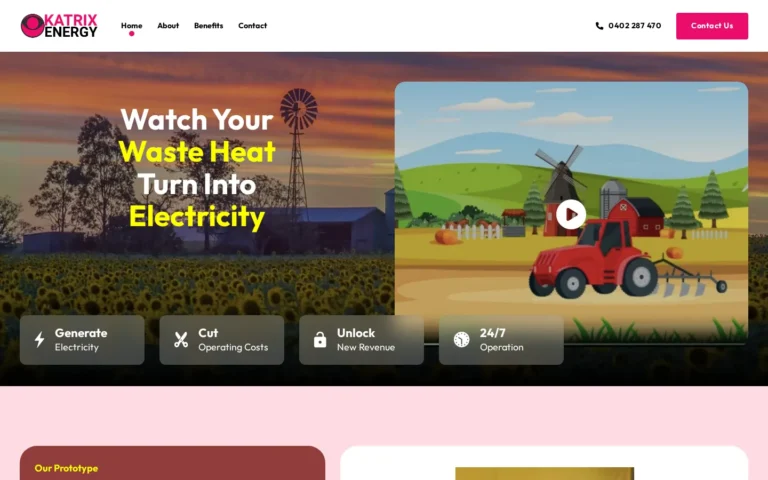 Windmill and field for waste heat electricity.