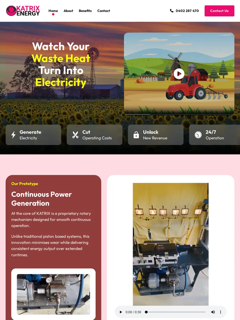 Katrix Energy converts waste heat to electricity.